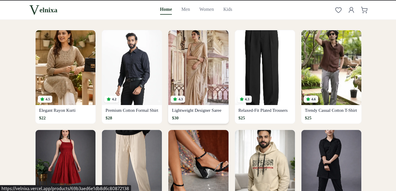 Velnixa E-Commerce
